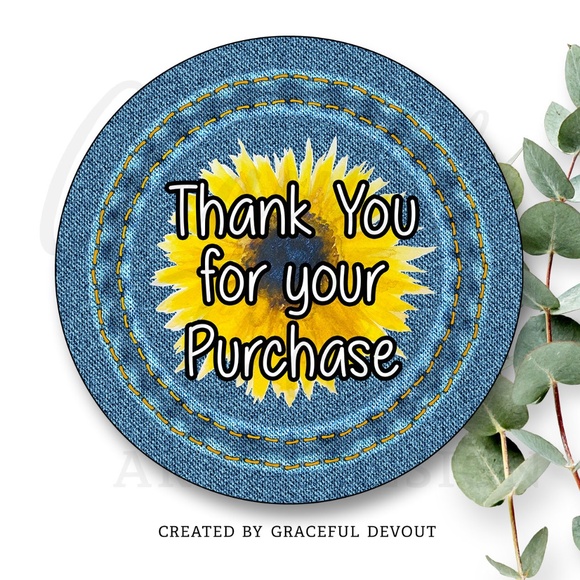 Graceful Devout Other - Thank You For Your Purchase - 2" (inches) Round Sticker (96ct.)